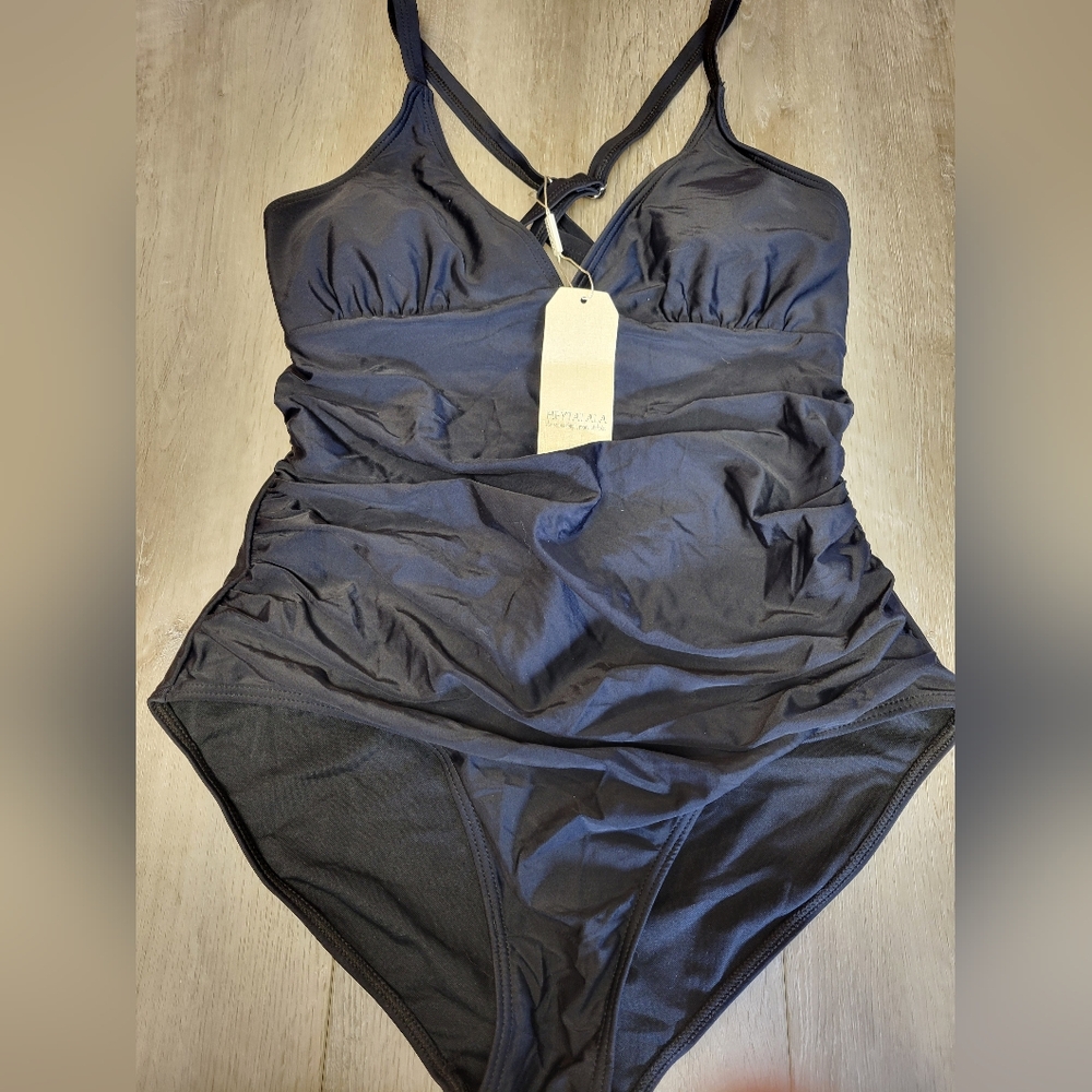 Heytalala Black One-Piece Swimsuit Tummy Control NWT ❤️